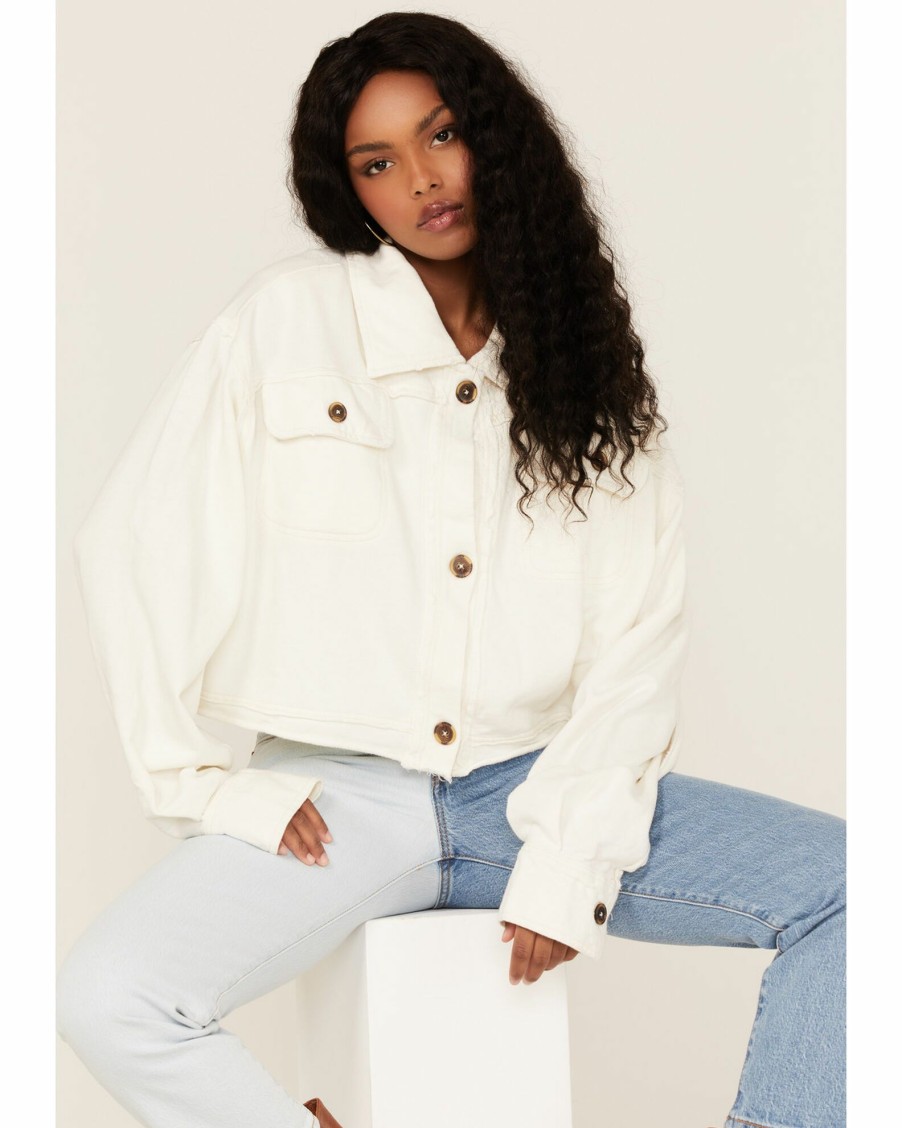 Jacket * | Free People Women'S Saturday Cropped Shacket Ivory