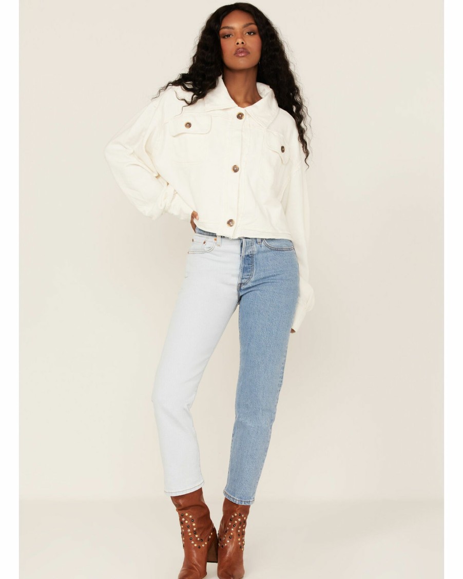 Jacket * | Free People Women'S Saturday Cropped Shacket Ivory