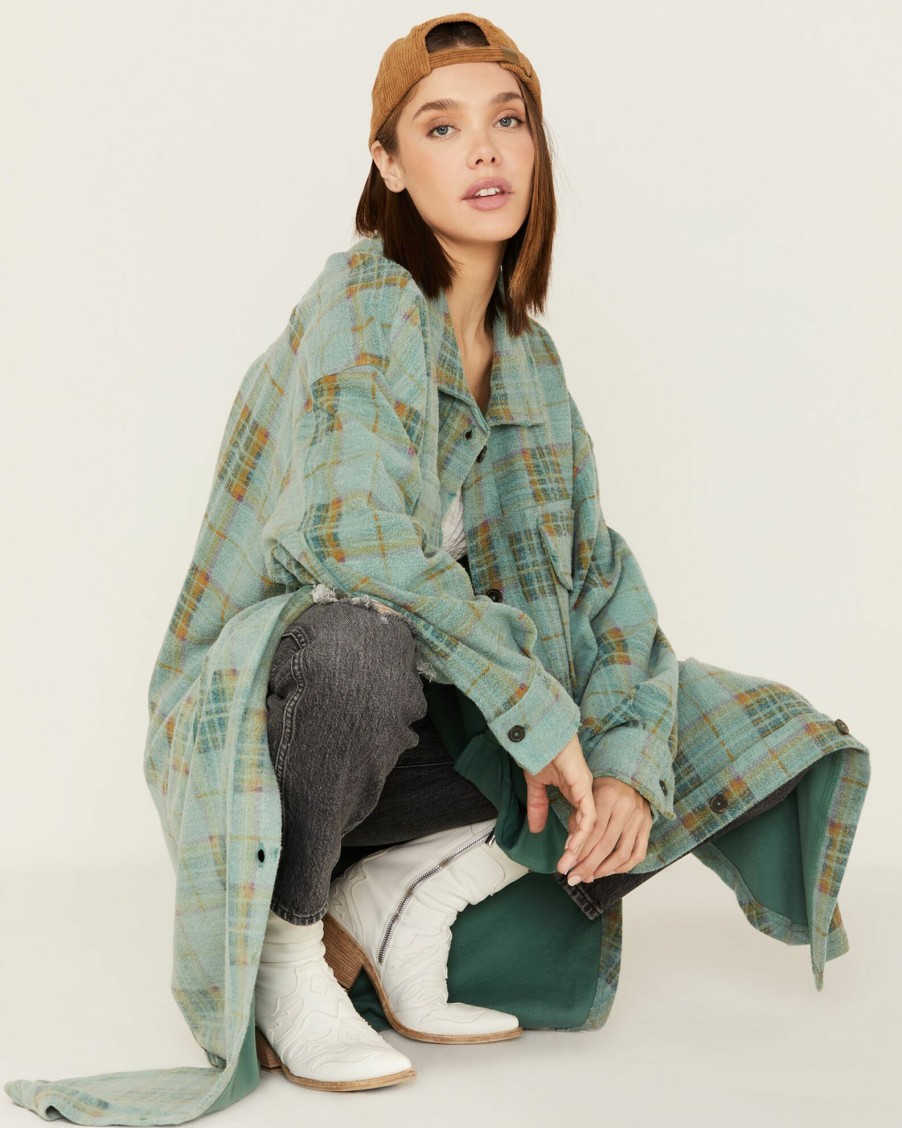 Jacket * | Free People Women'S Plaid Print Long Ruby Jacket