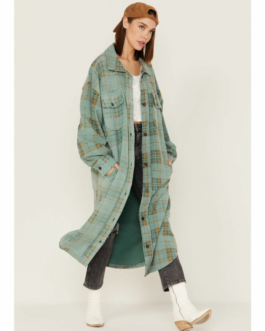 Jacket * | Free People Women'S Plaid Print Long Ruby Jacket