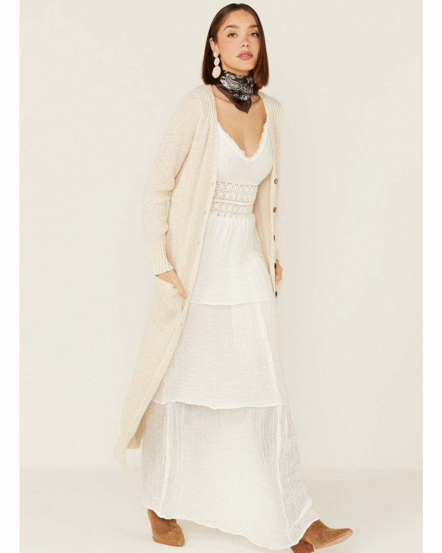 Dress * | Free People Women'S Its Alright Cardigan Sweater Dress Ivory