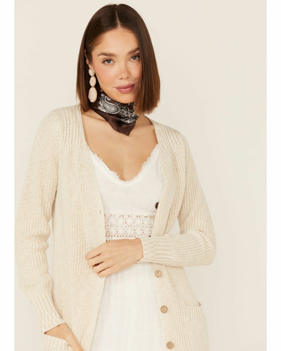 Dress * | Free People Women'S Its Alright Cardigan Sweater Dress Ivory