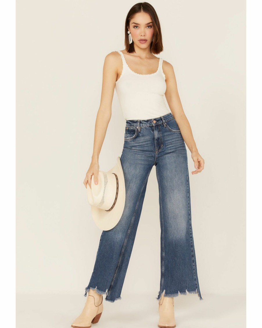 Jean * | Free People Women'S Straight Up Baggy Medium Wash High Rise Jeans