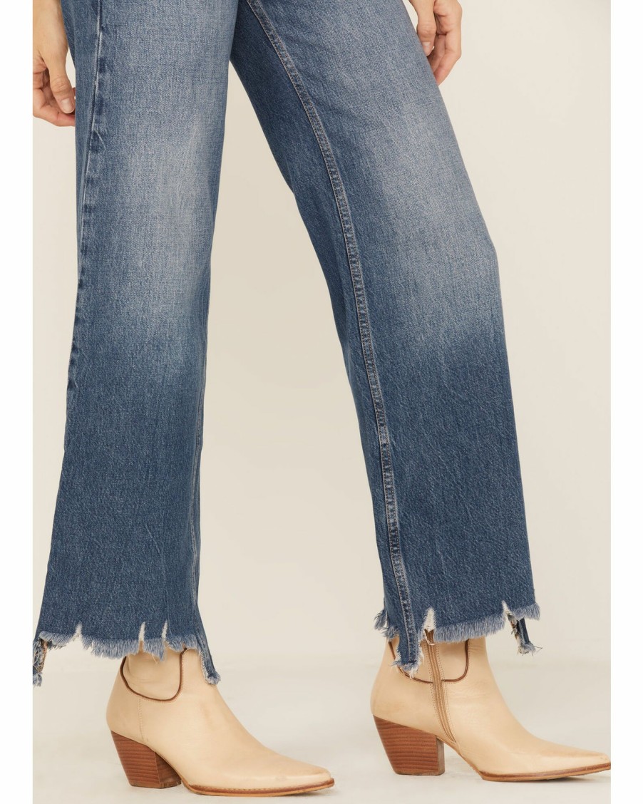 Jean * | Free People Women'S Straight Up Baggy Medium Wash High Rise Jeans