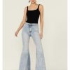 Jean * | Free People Women'S Float On Indigo Marble Flare Jeans Blue