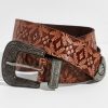 Belt * | Free People Women'S Outlaw Embossed Leather Belt Cognac