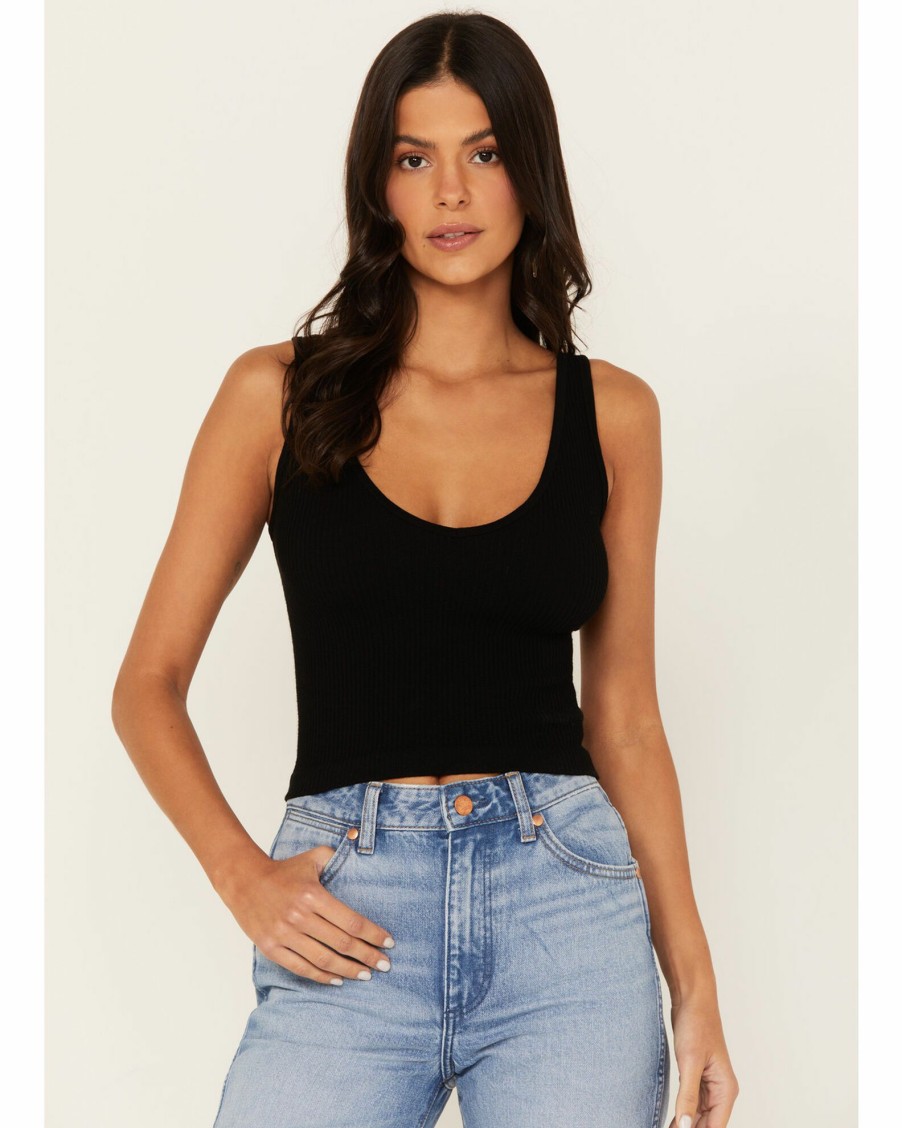 Shirt * | Free People Women'S Solid Rib Brami Black