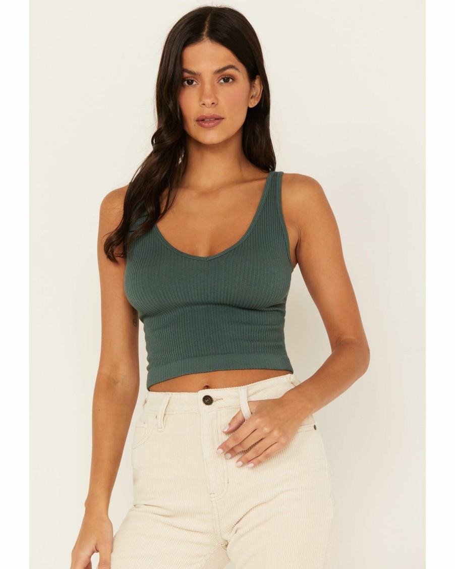 Shirt * | Free People Women'S Solid Rib Brami Green