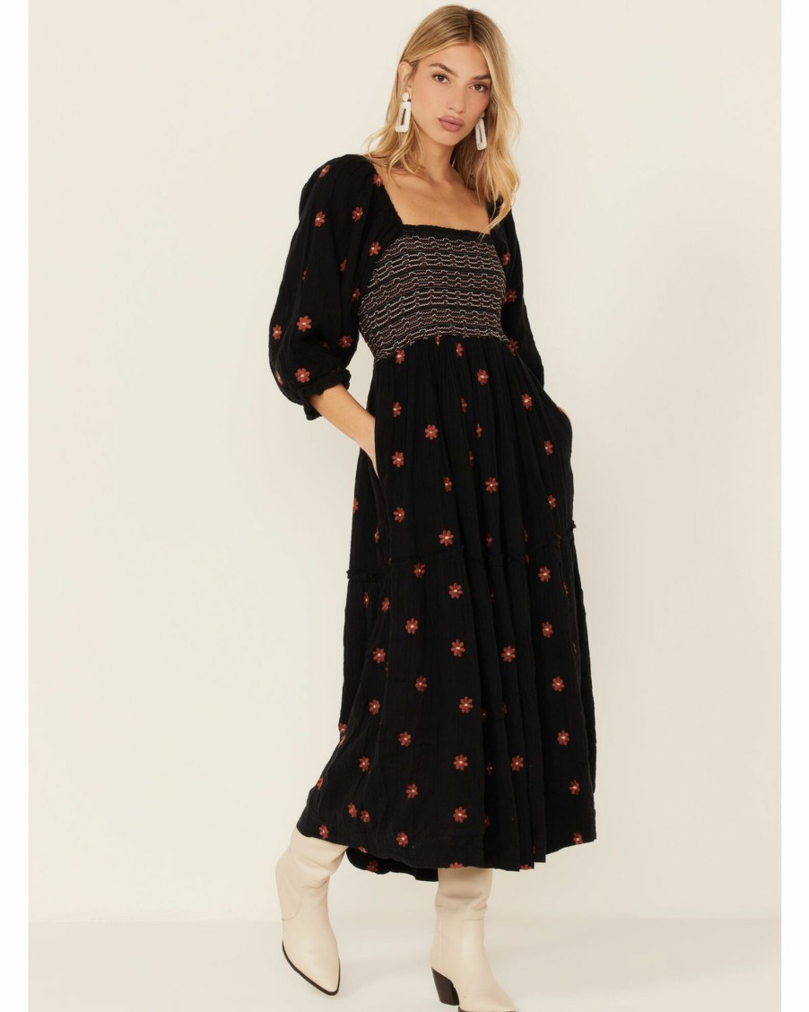 Dress * | Free People Women'S Dahlia Embroidered Maxi Dress