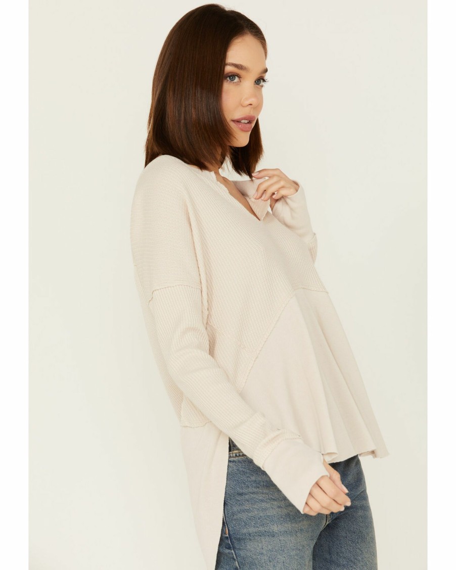 Shirt * | Free People Women'S Monterey Thermal Long Sleeve Shirt Ivory