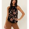 Shirt * | Free People Women'S Emily Printed Tank Black