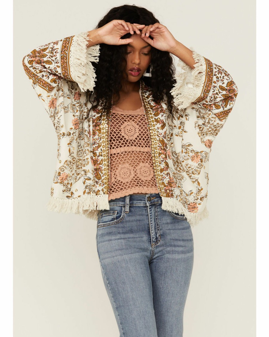 Jacket * | Free People Women'S Rays Of Light Embellished Jacket Ivory