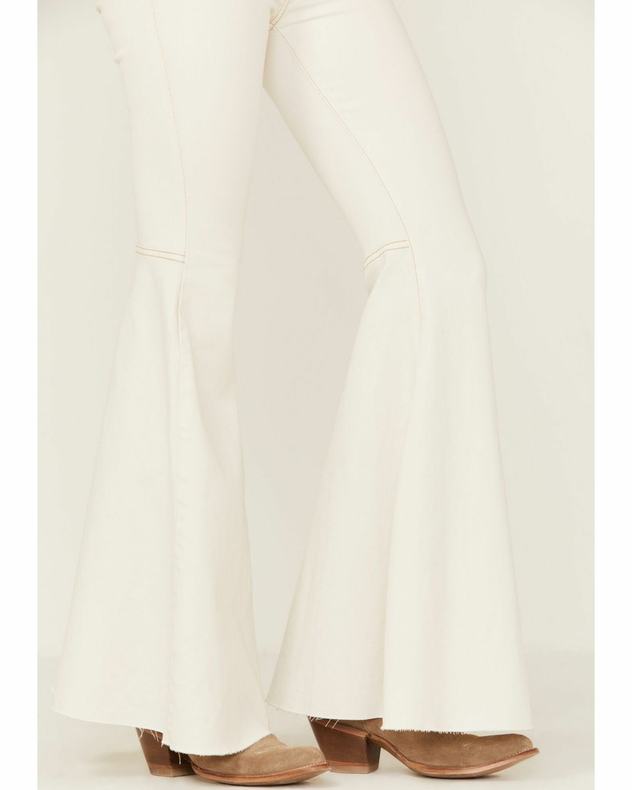 Jean * | Free People Women'S High-Rise Just Float On Flare Jeans Off White