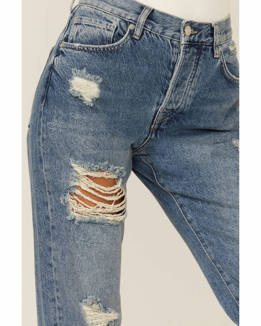 Jean * | Free People Women'S Light Wash Bren Boyfriend Jeans Blue