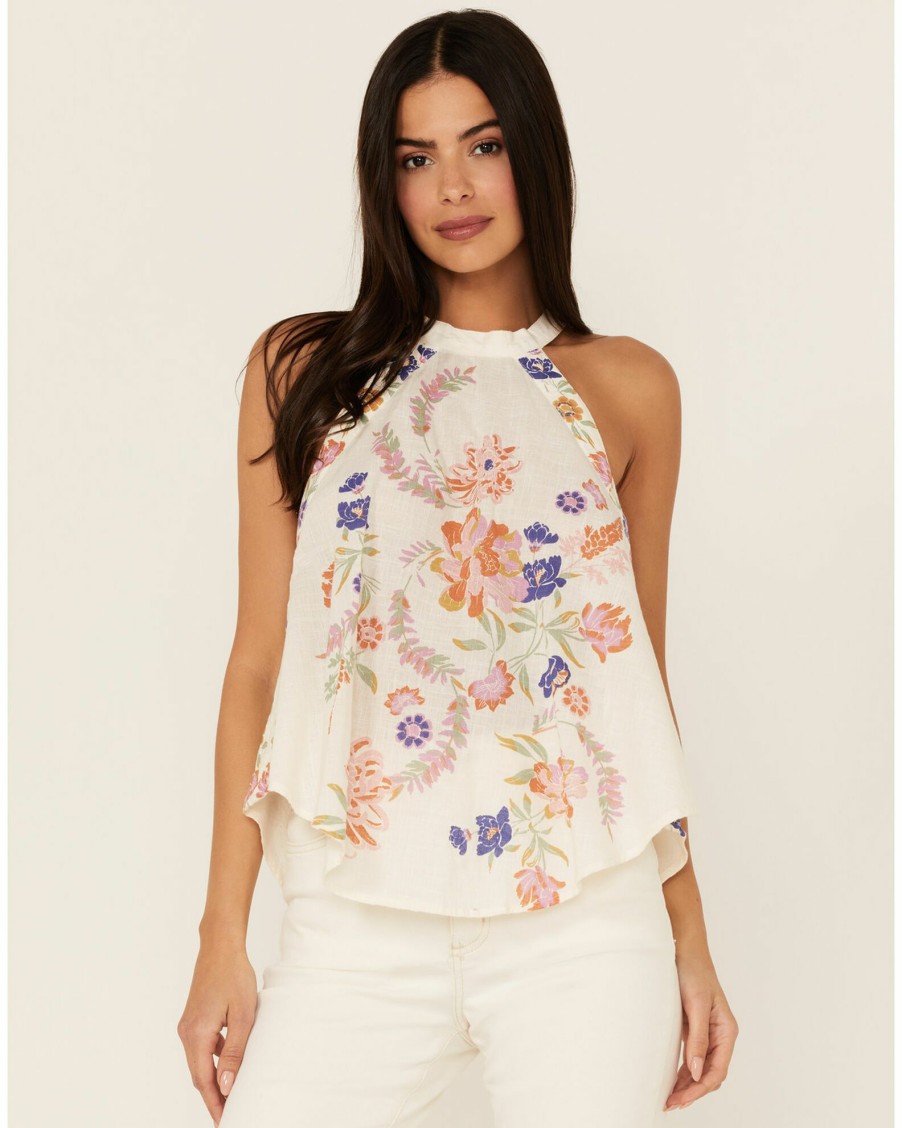 Shirt * | Free People Women'S Emily Printed Tank Ivory