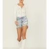 Shorts * | Free People Women'S Maggie Light Distressed Shorts Stone