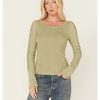 Shirt * | Free People Women'S Daisy Chain Cuff Knit Long Sleeve Top Green