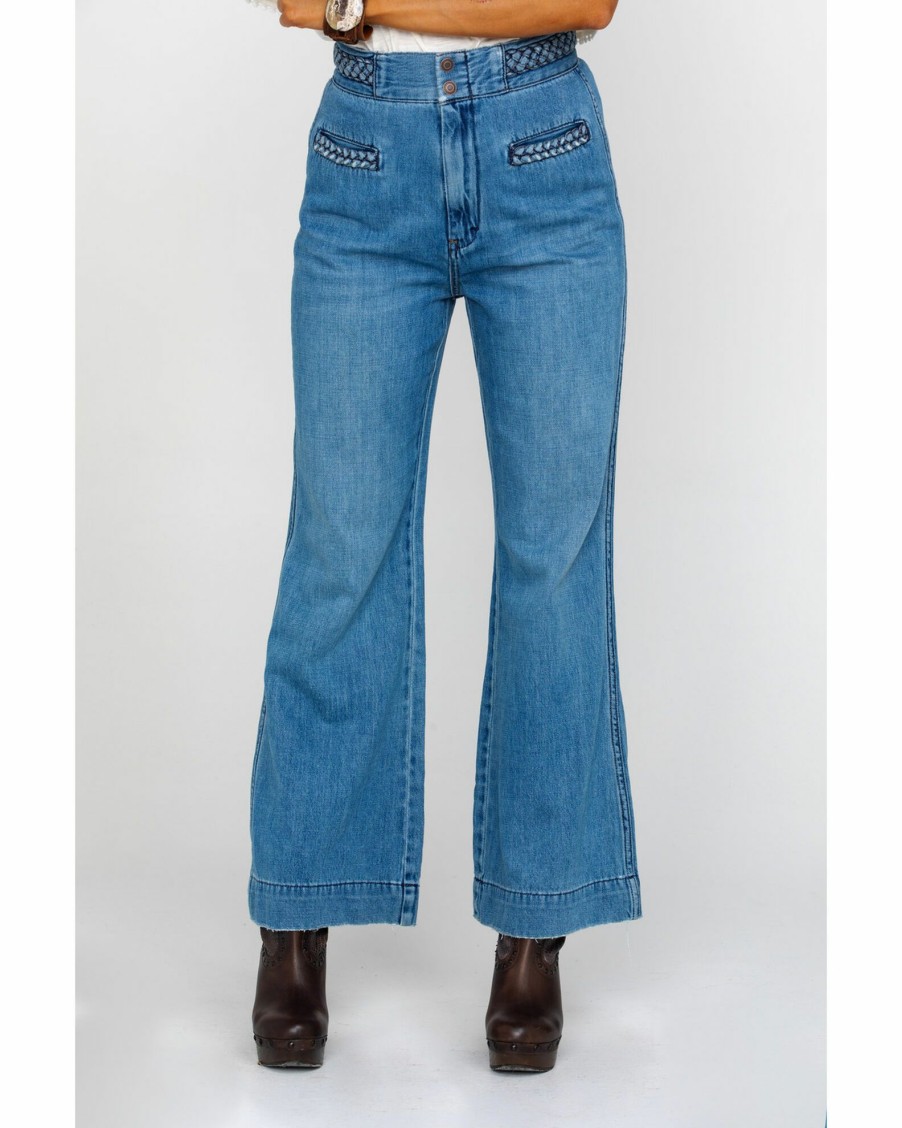 Jean * | Free People Women'S Seasons In The Sun Jeans Blue