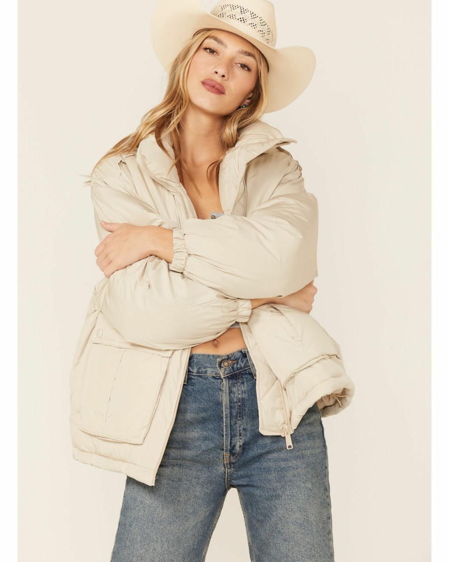 Jacket * | Free People Women'S Duvet Bomber Jacket Oatmeal