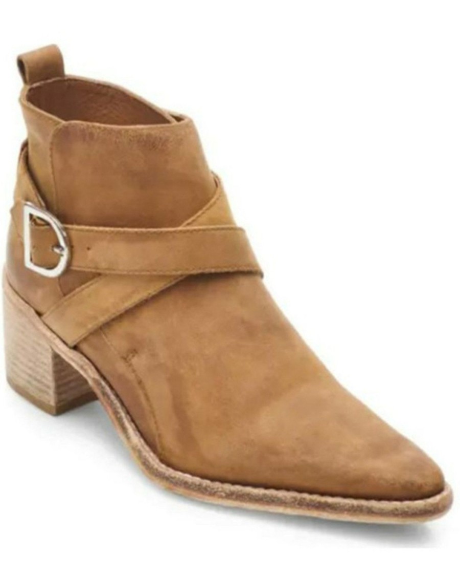 Boot * | Free People Women'S Back Loop Ankle Buckle Booties Snip Toe Tan