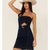 Dress * | Free People Women'S As If Denim Mini Dress Blue