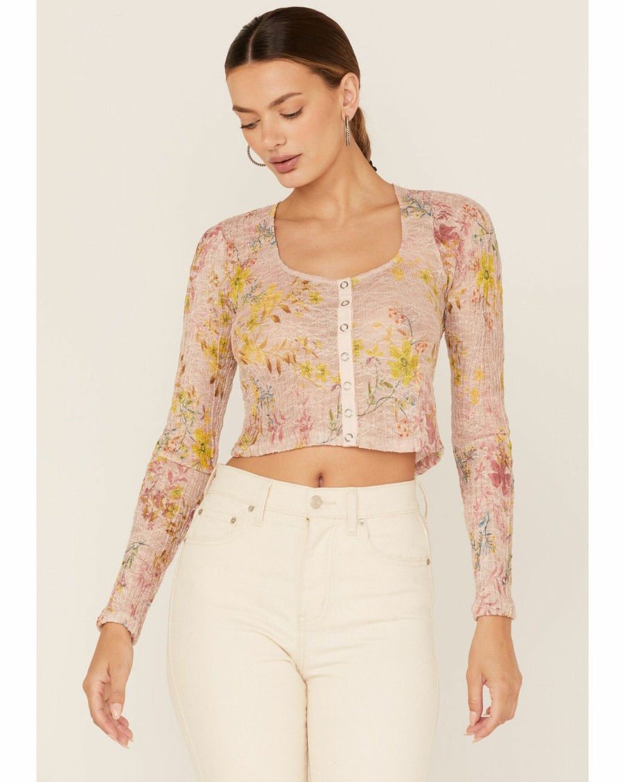 Shirt * | Free People Women'S Angelina Floral Print Crop Top