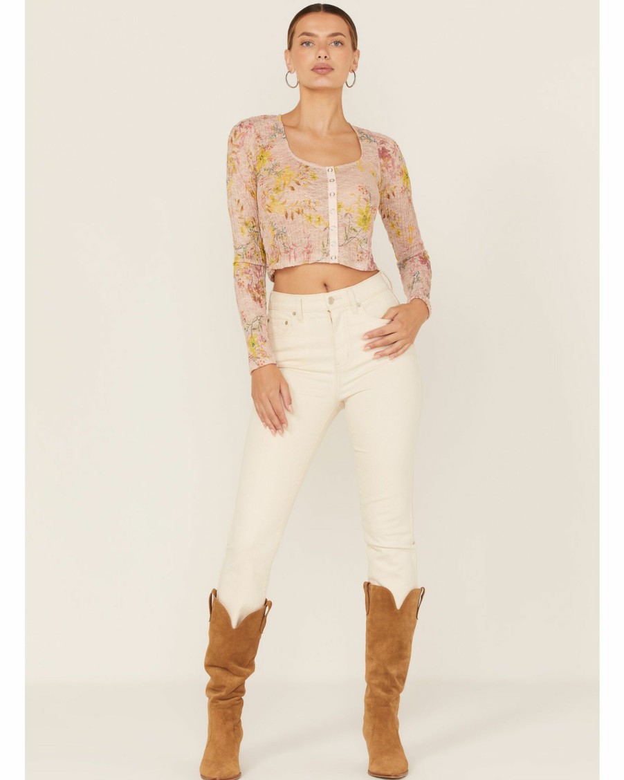 Shirt * | Free People Women'S Angelina Floral Print Crop Top