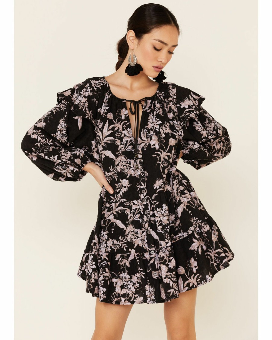 Dress * | Free People Women'S Sunbaked Swing Dress Black