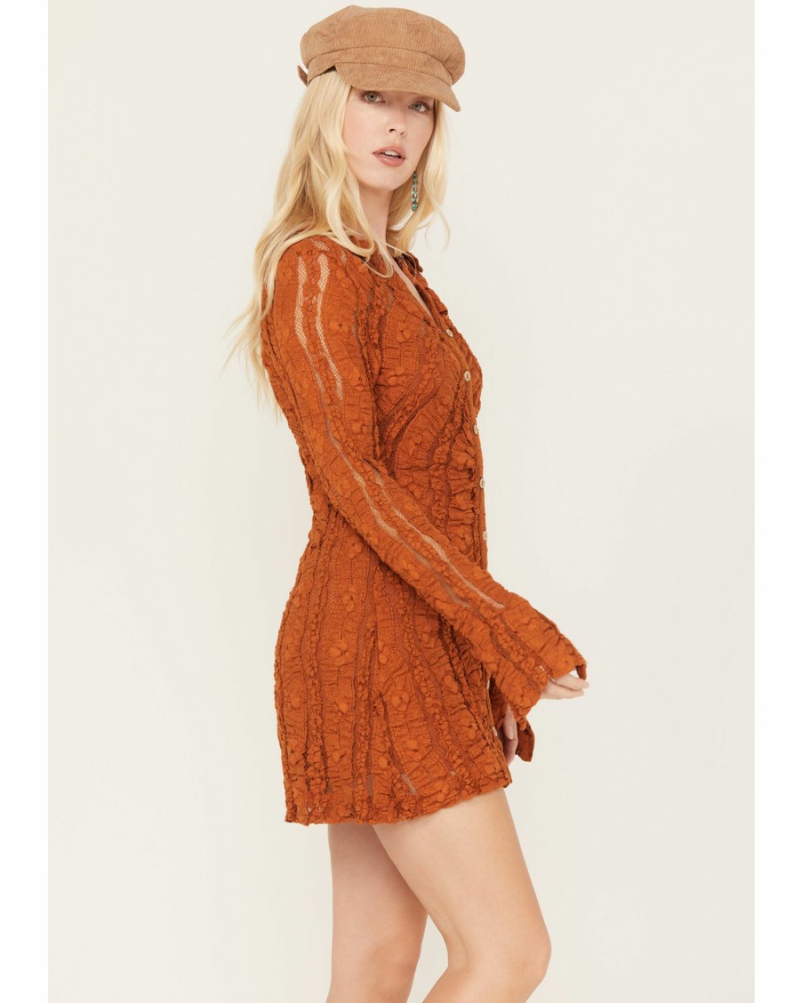 Dress * | Free People Women'S Shayla Lace Mini Dress Orange