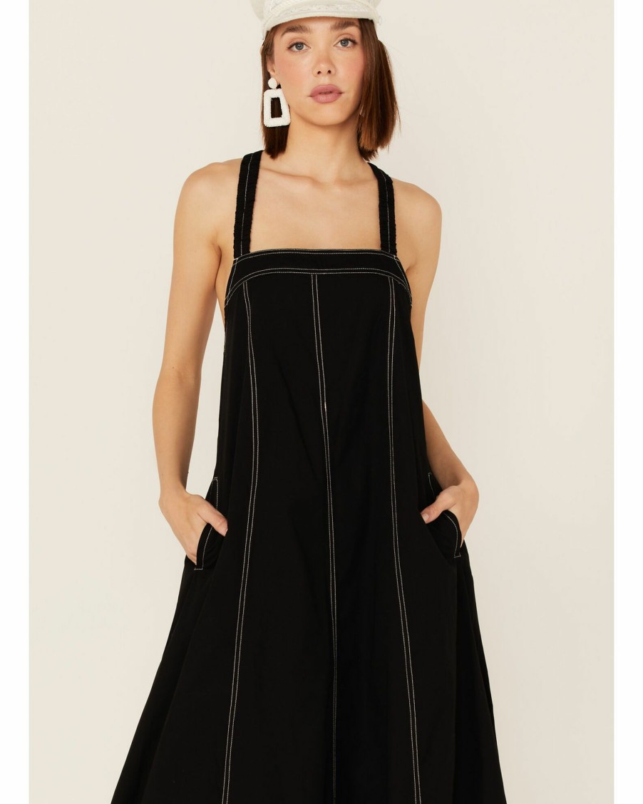 Dress * | Free People Women'S Desert Hearts Apron Dress Black