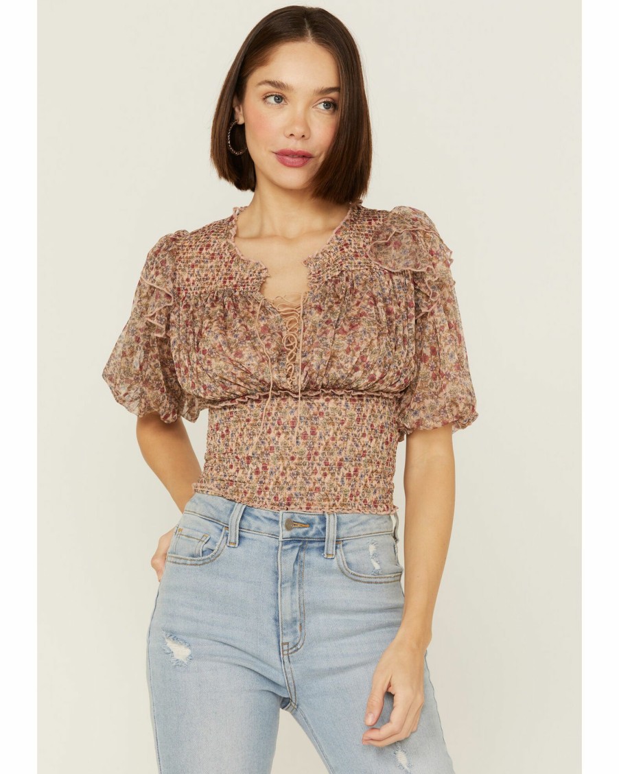 Shirt * | Free People Women'S Beatrice Top Peach