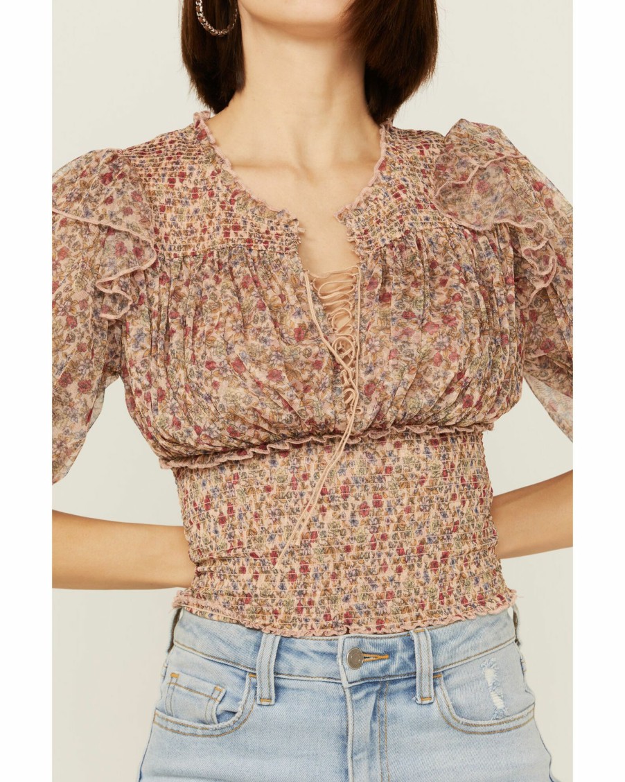 Shirt * | Free People Women'S Beatrice Top Peach