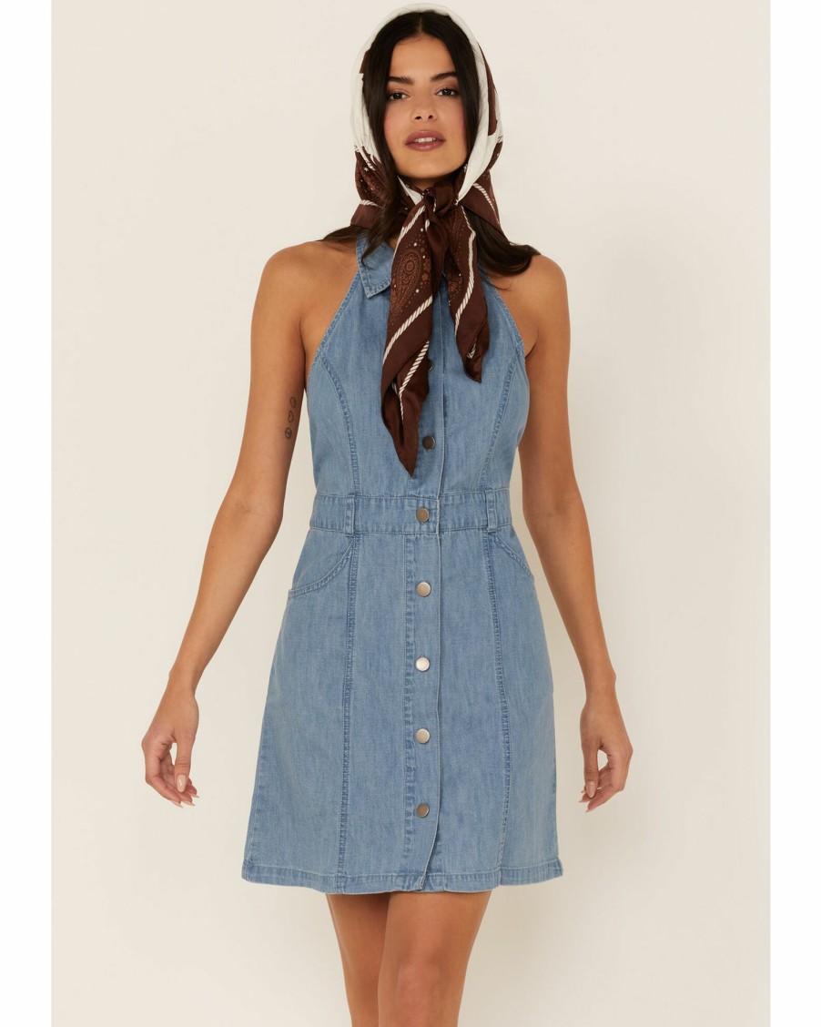 Dress * | Free People Women'S Sami Denim Mini Dress Blue