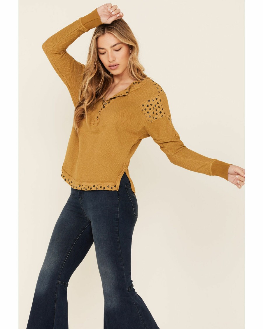 Shirt * | Free People Women'S Heart To Heart Long Sleeve Henley Top