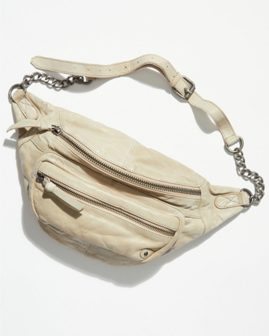 Purse / Handbag * | Free People Women'S Archer Leather Chain Sling Bag Oatmeal