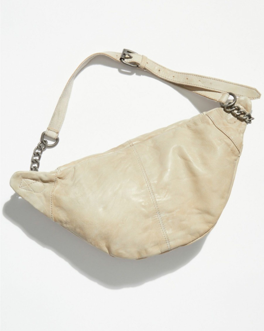 Purse / Handbag * | Free People Women'S Archer Leather Chain Sling Bag Oatmeal