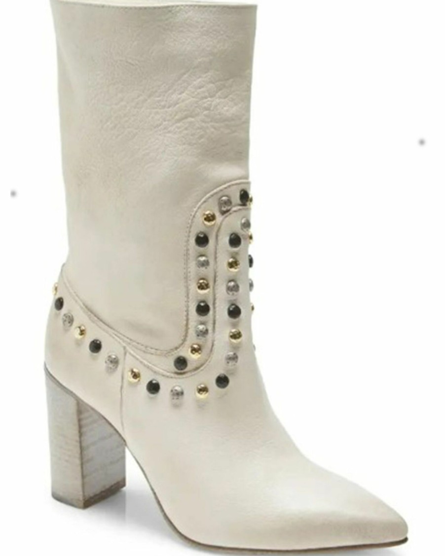 Boot * | Free People Women'S Dakota Heel Studded Leather Western Boots Snip Toe