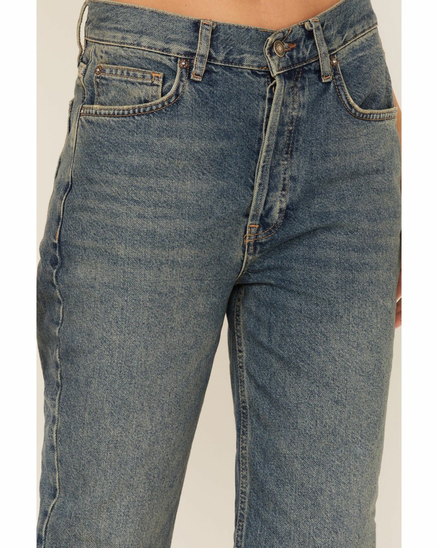 Jean * | Free People Women'S Light Wash High-Rise The Lasso Jeans Blue