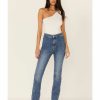 Jean * | Free People Women'S Medium Wash Cross My Heart Slim Straight Jeans Blue