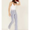 Jean * | Free People Women'S Firecracker Star & Stripe Flare Jeans Blue