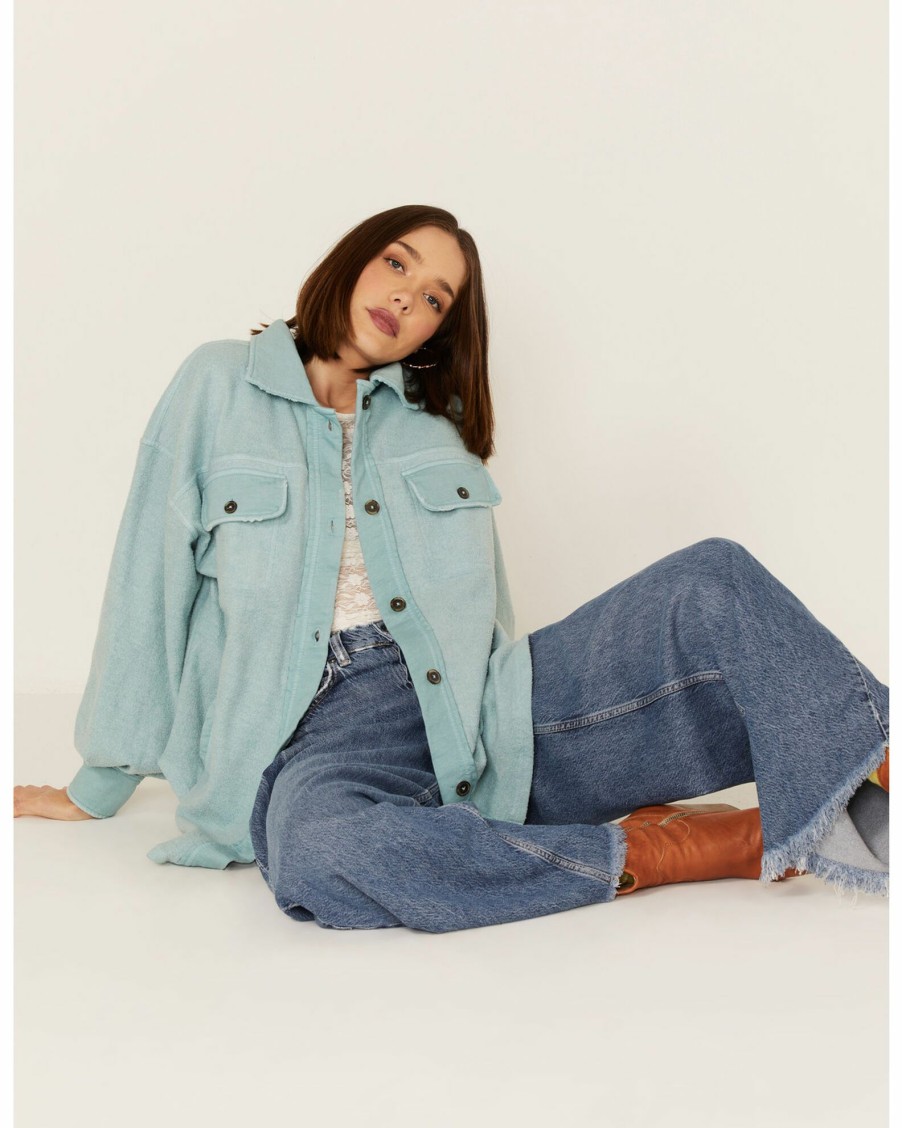 Jacket * | Free People Women'S Ruby Oversized Jacket Teal