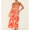 Dress * | Free People Women'S Floral Print Perfect Sundress Red