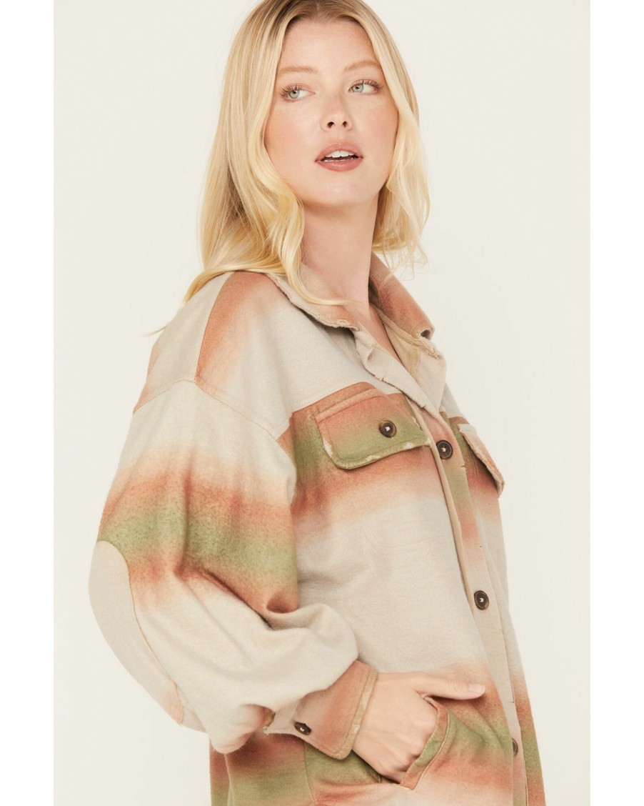 Jacket * | Free People Women'S Ombre Serape Print Ruby Jacket Ivory