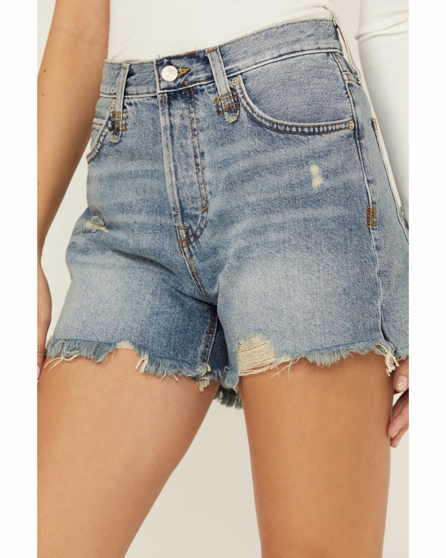 Shorts * | Free People Women'S Makai Mid Indigo Denim Shorts Dark Wash