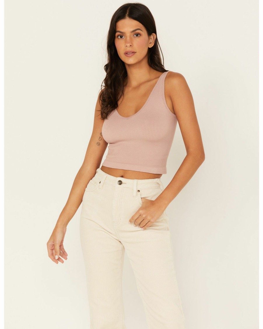 Shirt * | Free People Women'S Solid Rib Brami Pink