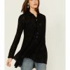 Shirt * | Free People Women'S Floral Lace Heather Tunic Black