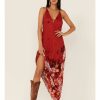 Dress * | Free People Women'S Get To You Floral Print Maxi Dress Red